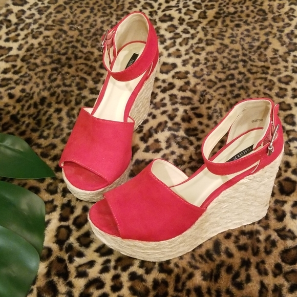 Red Suede Rope Wedges - Picture 3 of 3